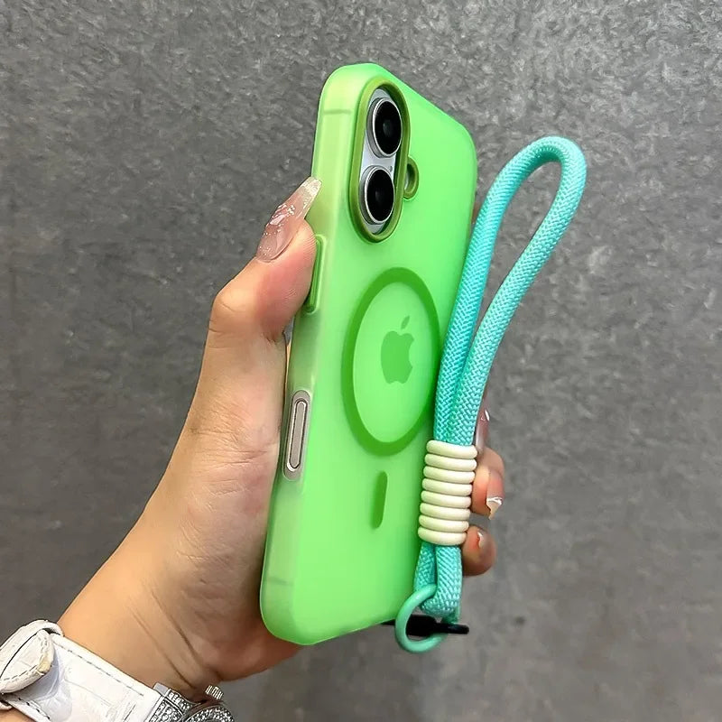 Candy Color Magnetic Case with Lanyard for iPhone