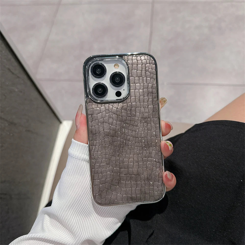 Glossy Crocodile Pattern Case For iPhone