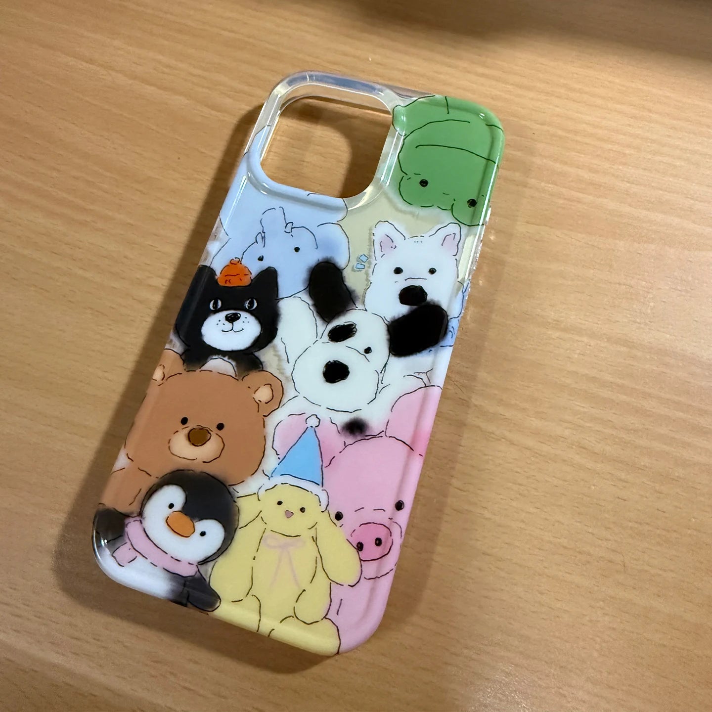 Fun Cute Graffiti Cartoon Animal Phone Case for iPhone