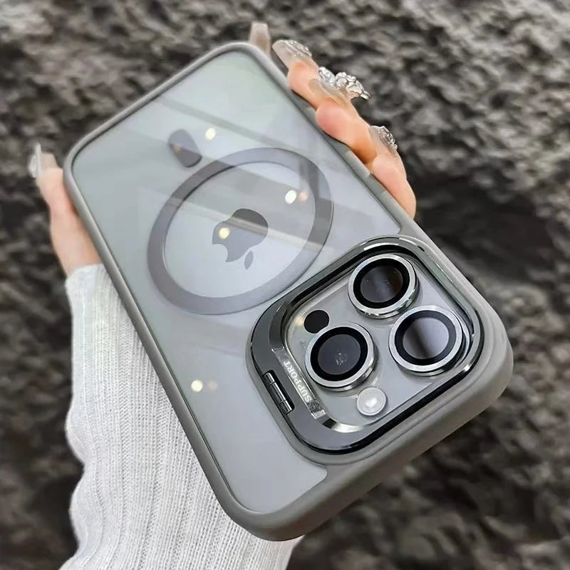 Transparent Magnetic Stand Phone Case
