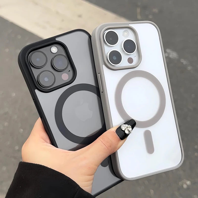Transparent Magnetic Magsafe Case Luxury Anti-Fingerprint