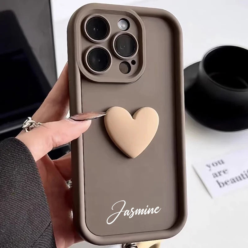 Personalized 3D Love Heart Silicone Case
