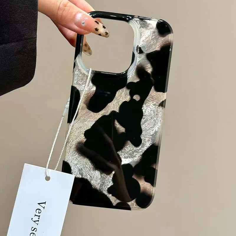 Gradient Leopard Print Laser Phone Case