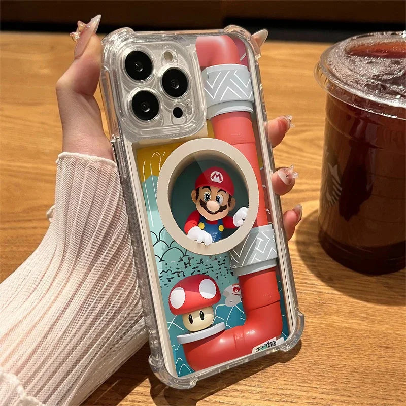 Super Mario Print Clear Phone Case