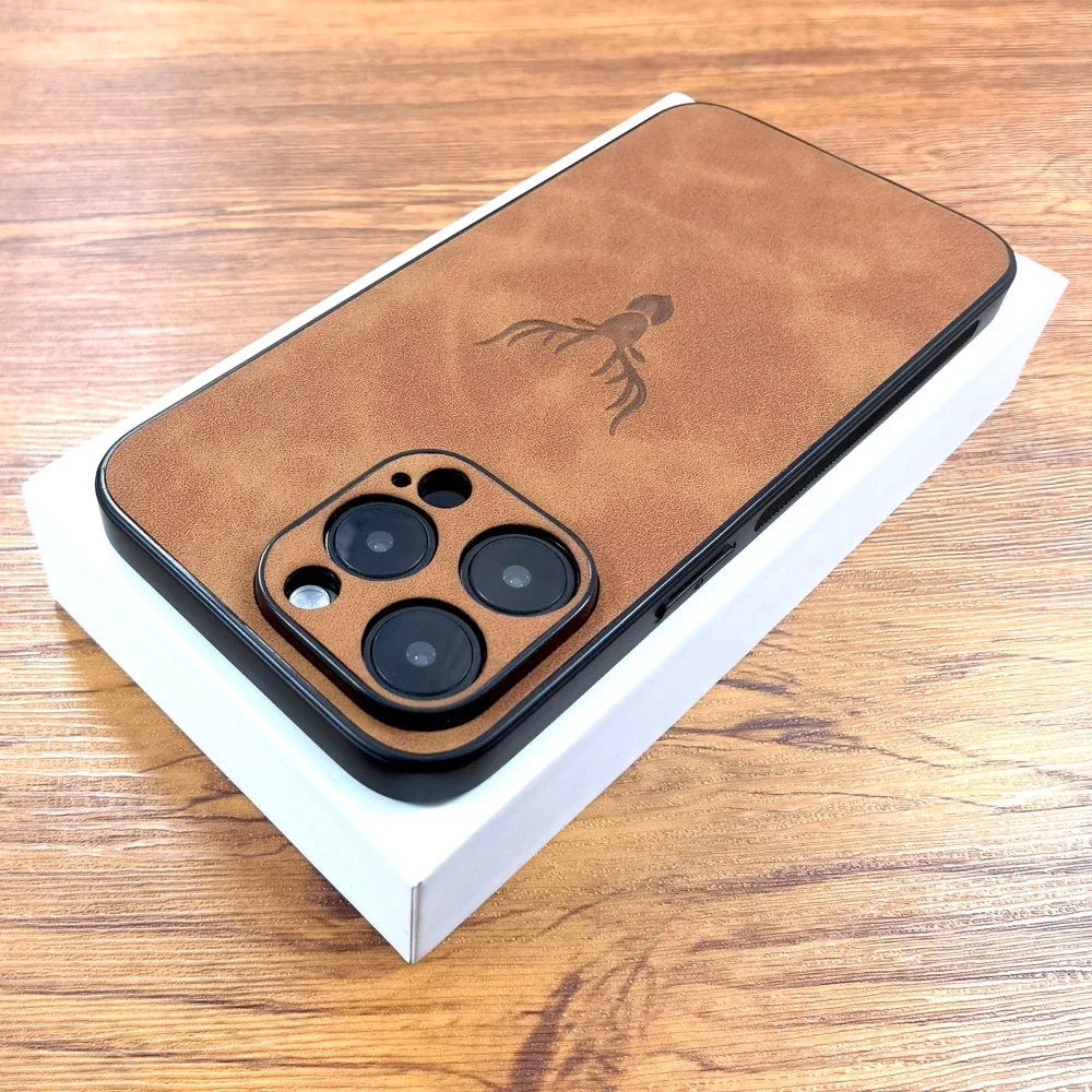 Retro PU Leather Deer Phone Case for iPhone