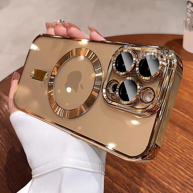 Desert Gold Clear Magnetic Case for iPhone