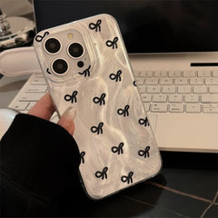 Laser Silver Bow iPhone Case