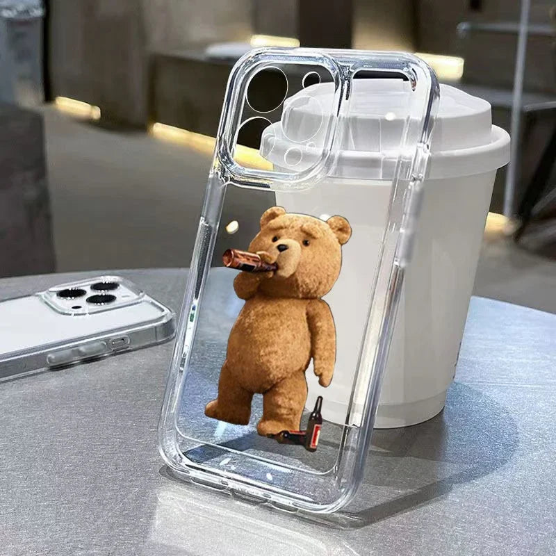 Teddy Bear Couple Clear Phone Case