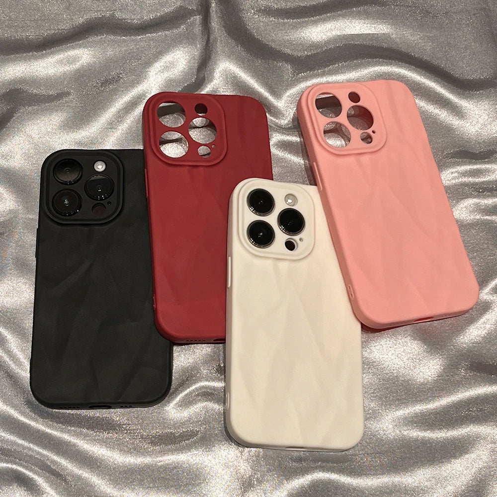 Fold Texture Soft Silicone Case for iPhone