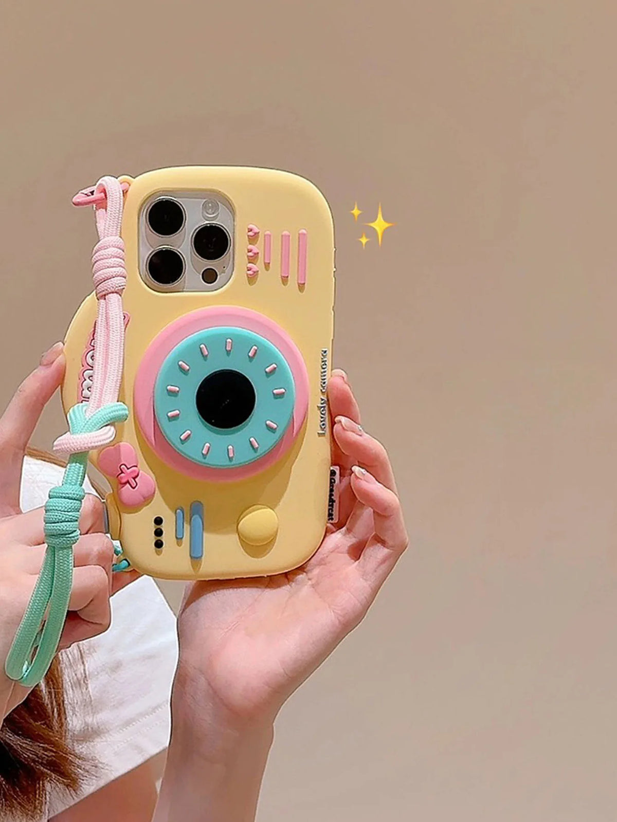 Stereo Camera Holder Silicone Phone Case