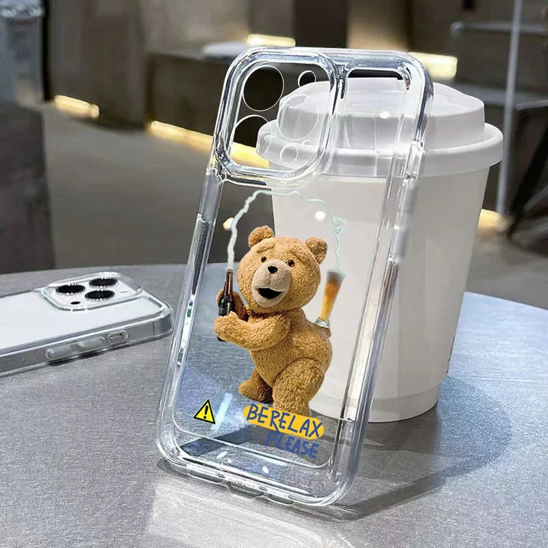 Teddy Bear Couple Clear Phone Case