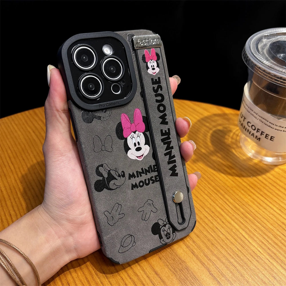 Luxury Leather Wrist Strap iPhone Case