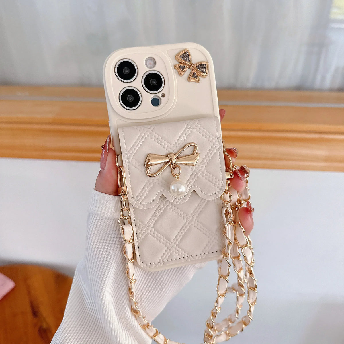 Bowknot Crossbody Wallet Phone Case