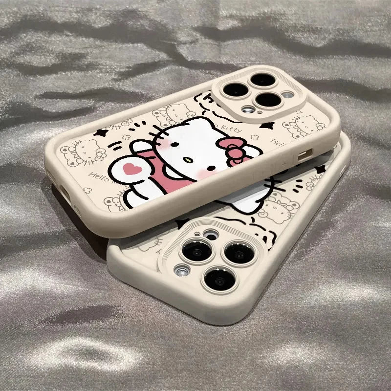 Hello Kitty 3D Cartoon Phone Case with Ring Stand for iPhone