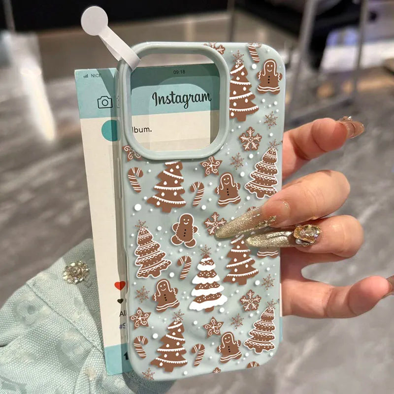 White Christmas Tree Snowflake Phone Case for iPhone