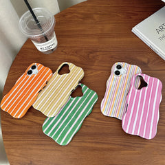 Glossy Stripe Wave Edge Phone Case for iPhone