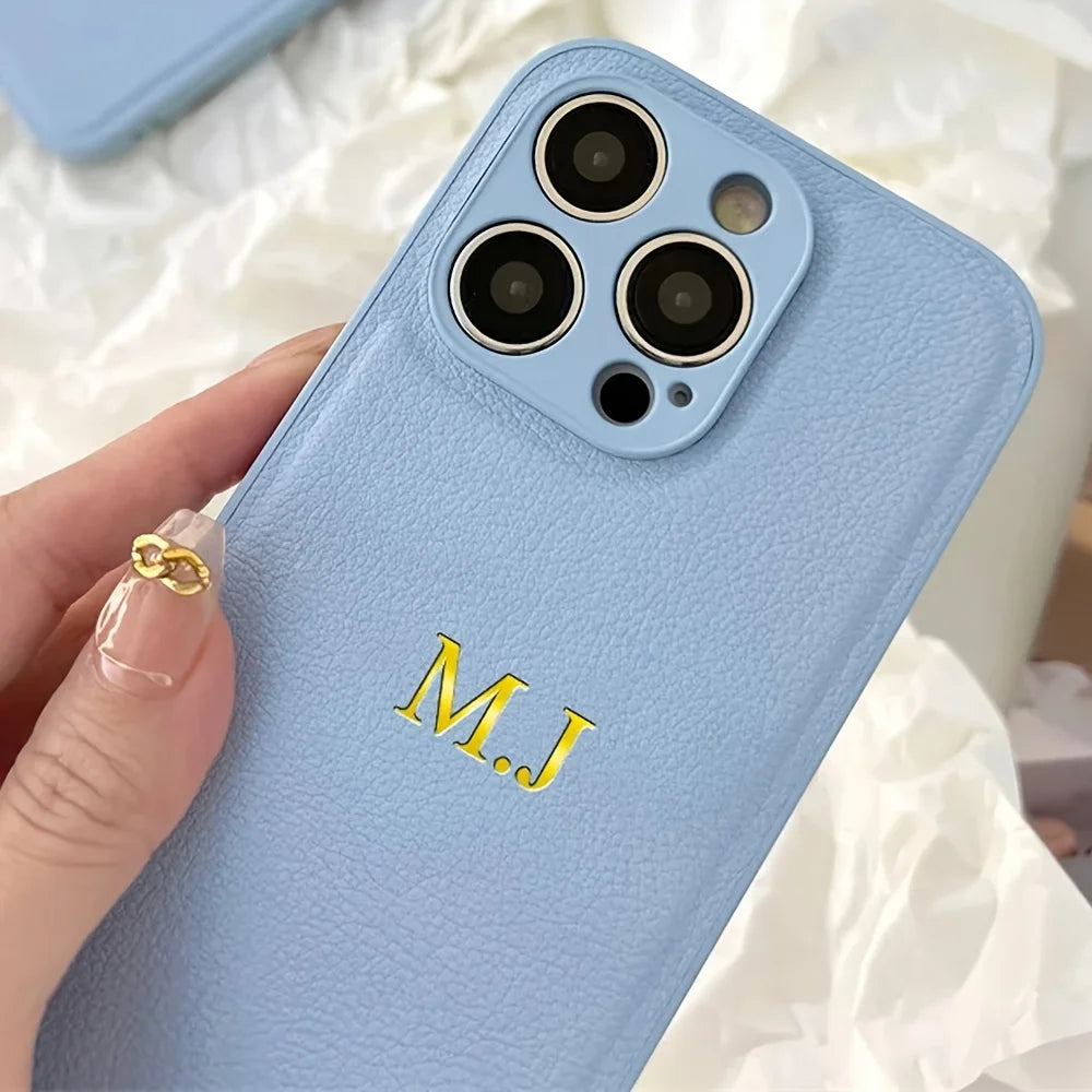 Custom Name Leather Case for iPhone