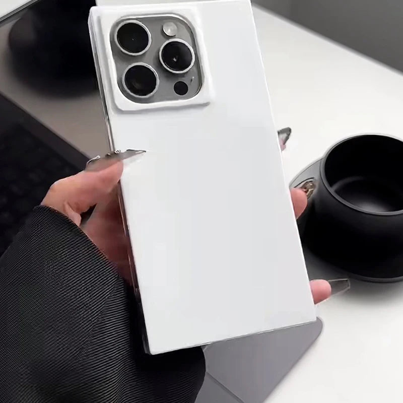 White Right Angle TPU Phone Case