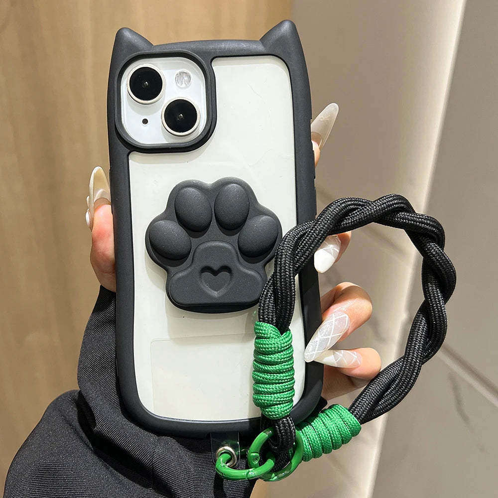 Cat Ears Clear Silicone Phone Case for iPhone