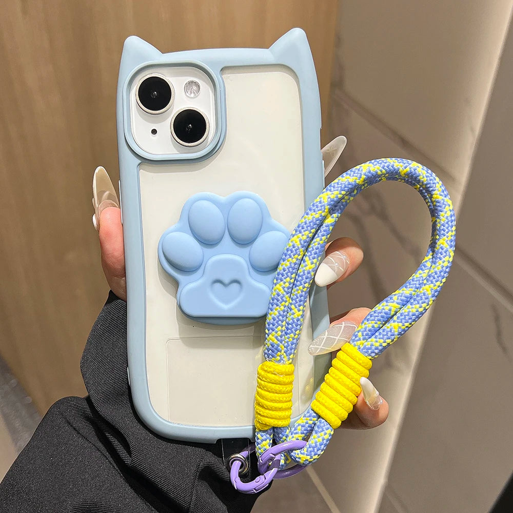Cat Ears Clear Silicone Phone Case for iPhone