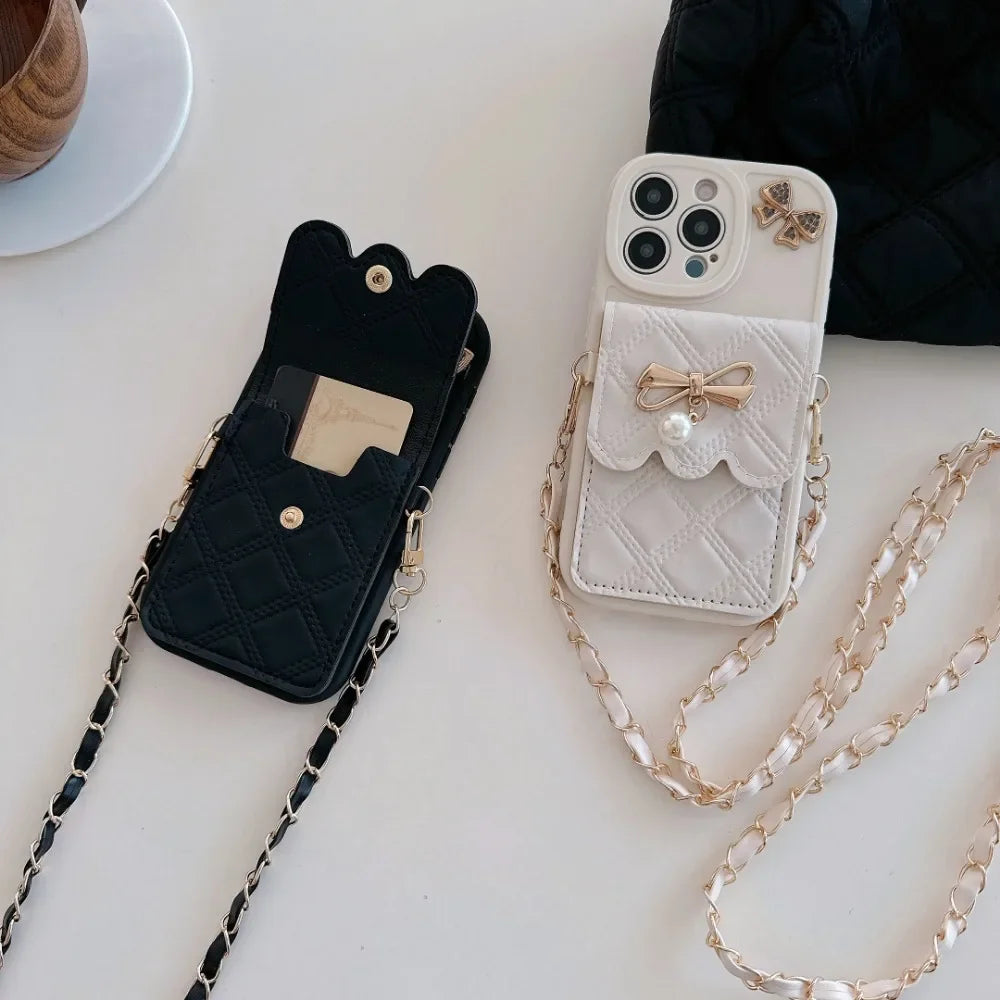 Bowknot Crossbody Wallet Phone Case