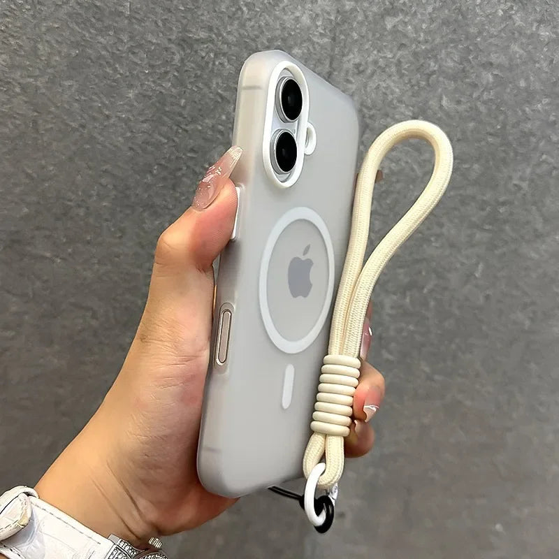 Candy Color Magnetic Case with Lanyard for iPhone