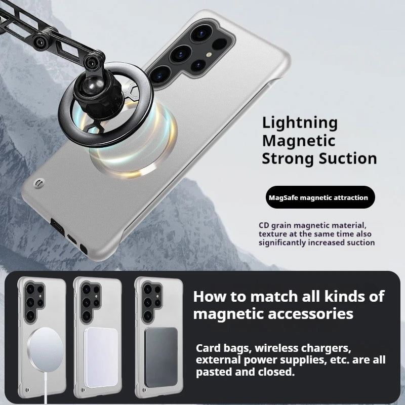 Ultra-Thin Metallic Paint Magnetic Case for Samsung Galaxy  Magsafe -Compatible Matte Cooling Armor