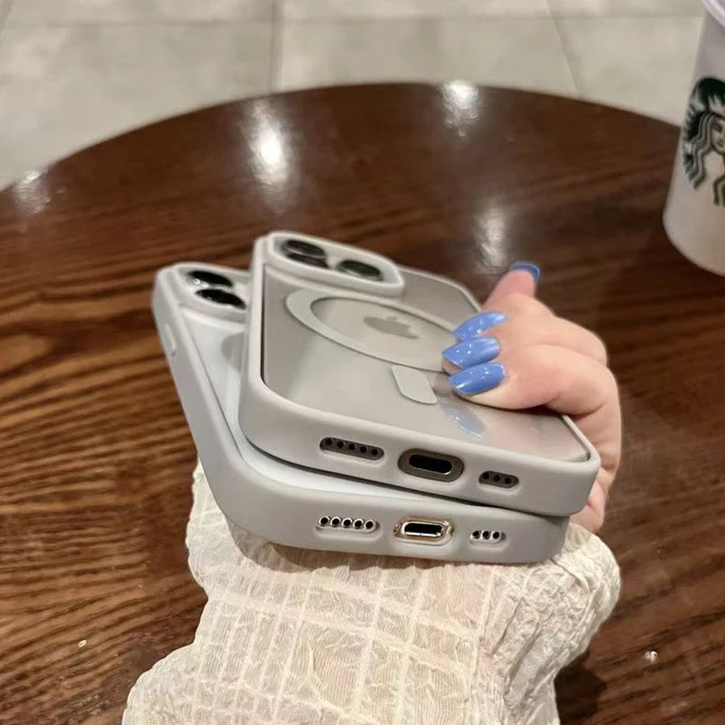 Transparent Matte Acrylic Magsafe Phone Case