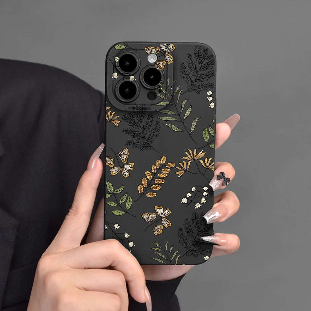 Leaf Pattern Silicone Phone Case