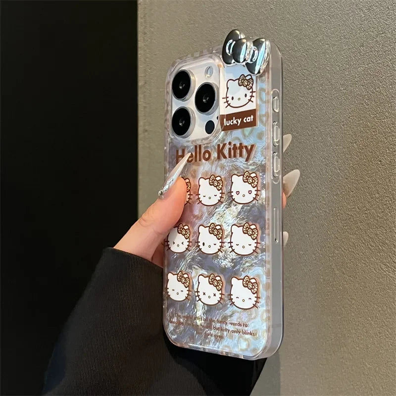 Hello Kitty Leopard Print Strap Phone Case for iPhone
