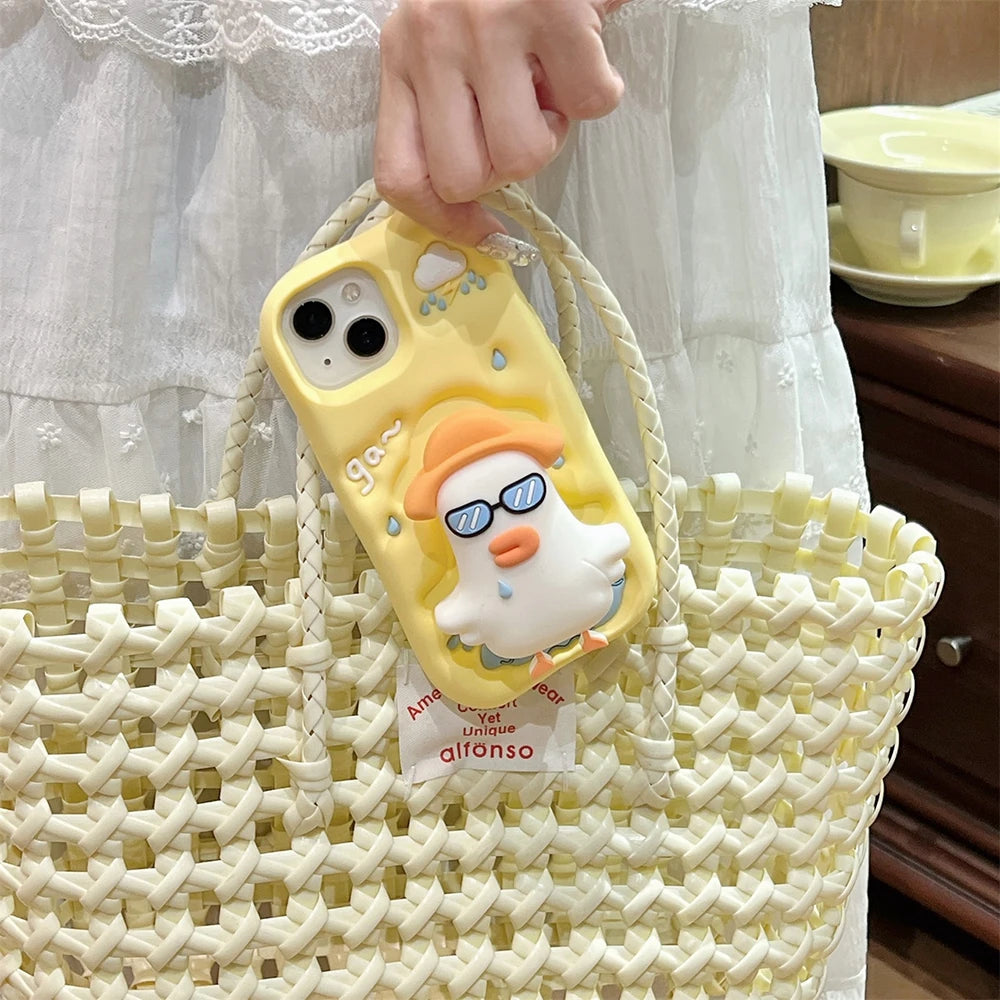 3D Glasses Duck Case with Stand for iPhone