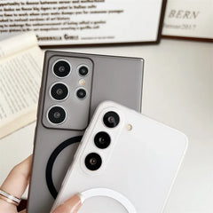 Matte Transparent Magnetic Case for Samsung Galaxy Slim PC Cover with Lens Protection