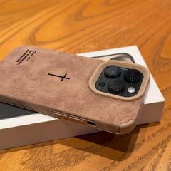 Simple Faux Leather Textured Phone Case for iPhone