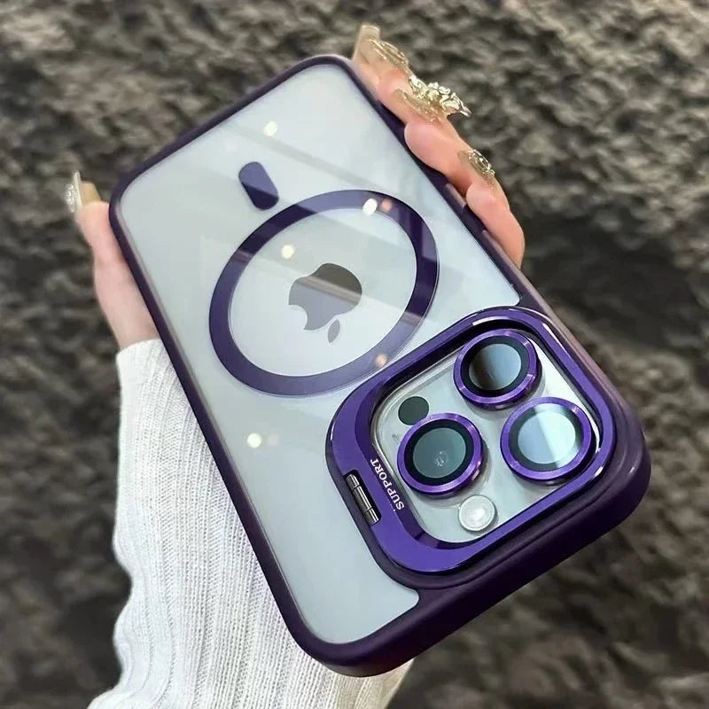 Transparent Magnetic Stand Phone Case