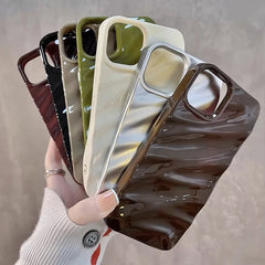 3D Wavy Pattern Glossy Silicone Phone Case
