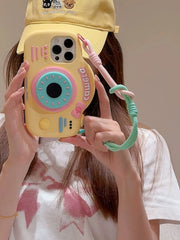 Stereo Camera Holder Silicone Phone Case
