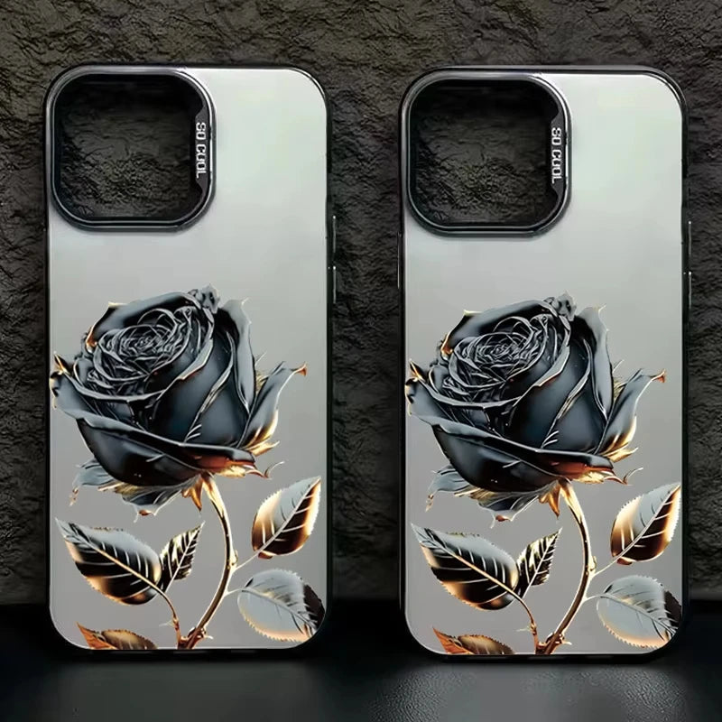 Black Gold Rose Phone Case