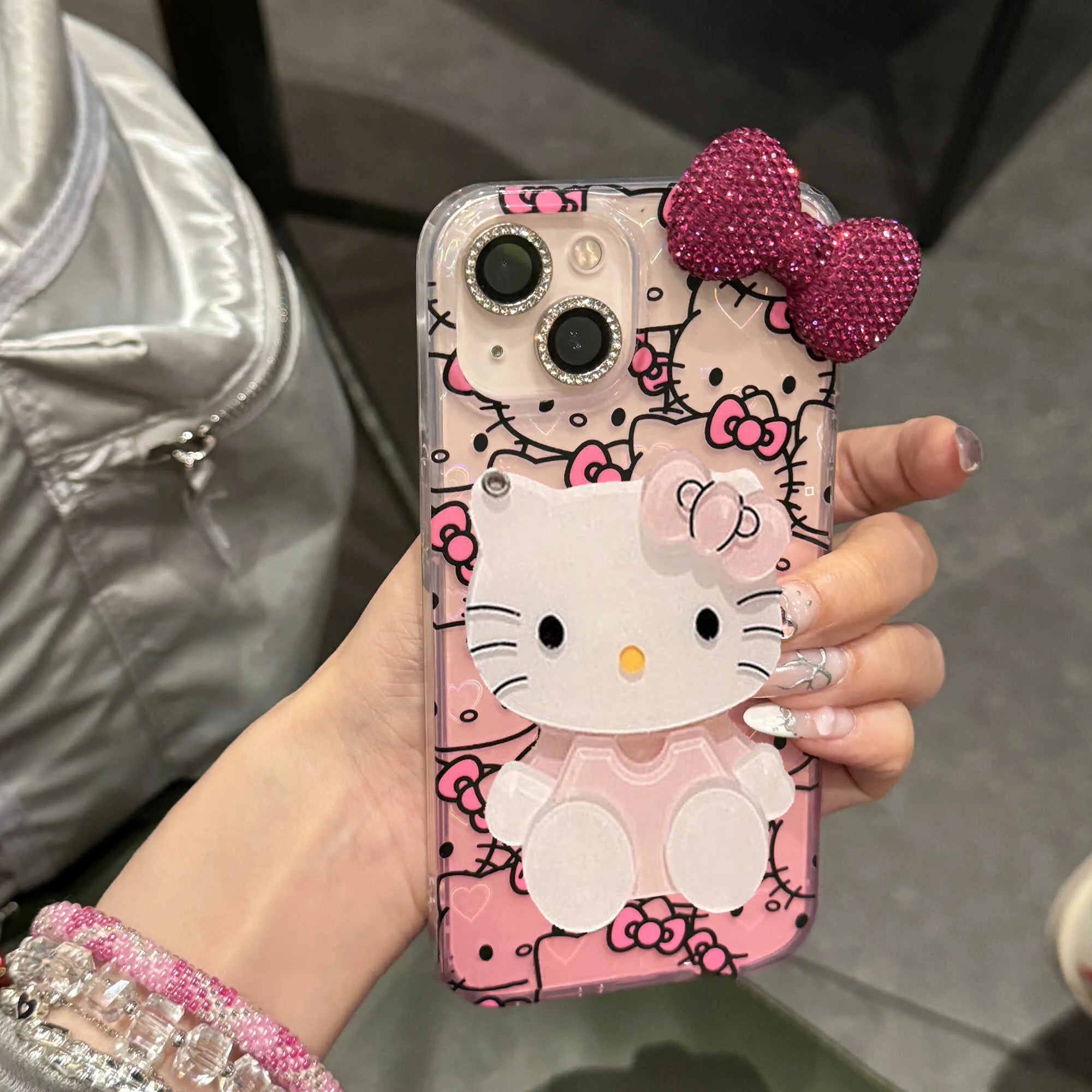Hello Kitty Diamond Bow Gradient Case for iPhone