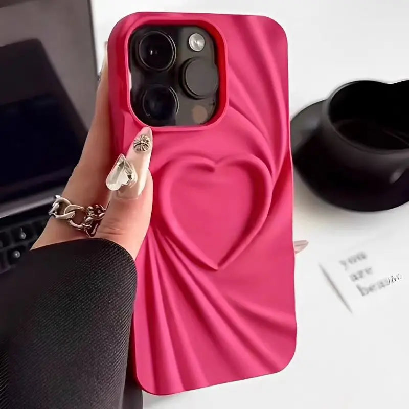 Love Heart Silicone Phone Case for iPhone