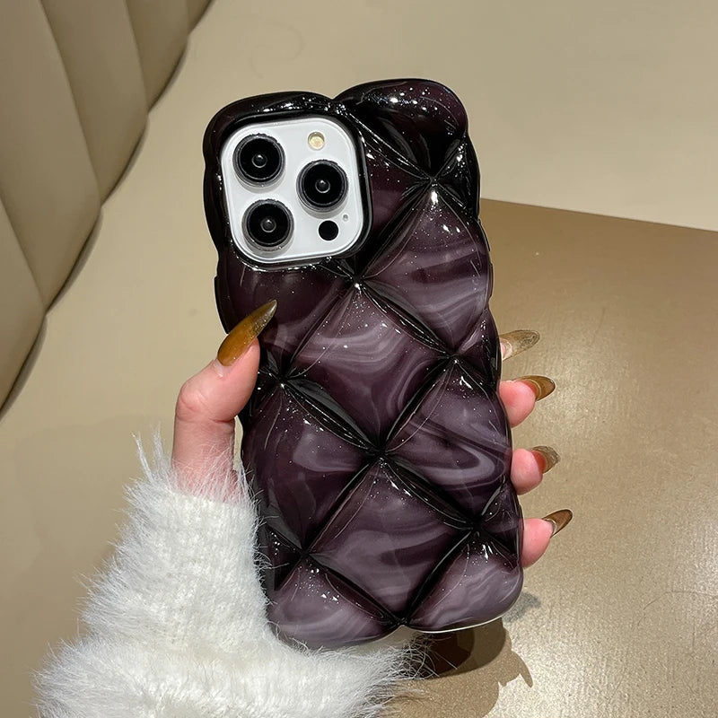 Gradient Glitter Grid Case Phone