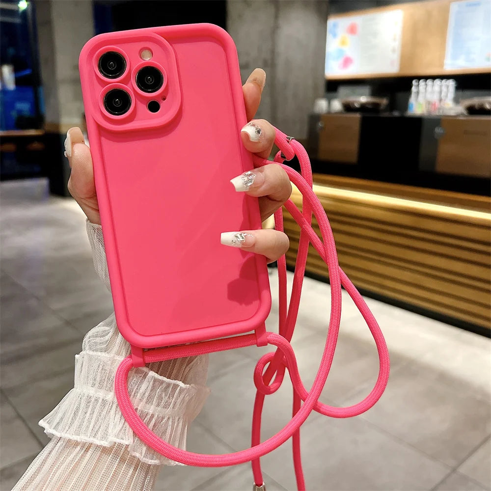 Clear Crossbody Lanyard Case for iPhone