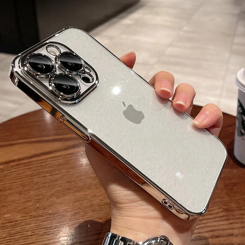 Glitter Clear Plating Case for iPhone