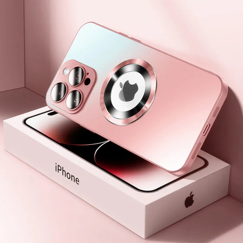 Matte Magnetic Tempered Glass Phone Case for iPhone