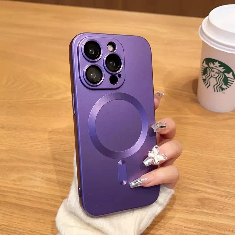 Magsafe Silicone Case with Lens Protector for iPhone