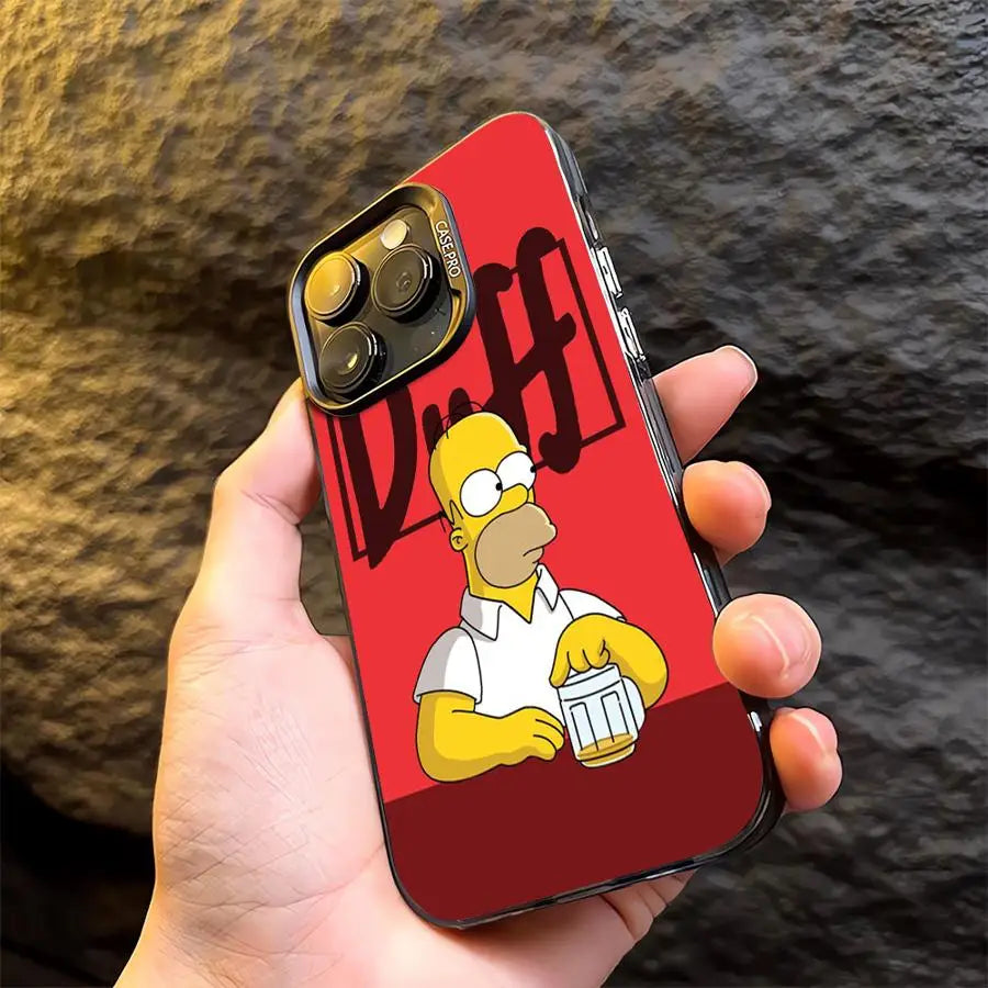 Cartoon The Simpsons Matte Phone Case for iPhone