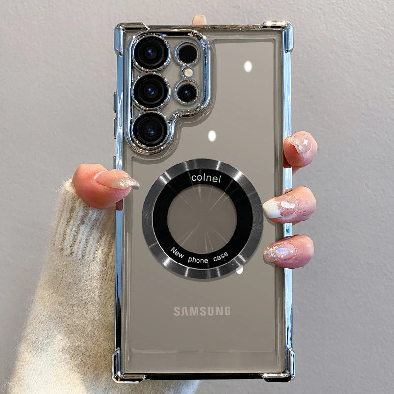 Magnetic Clear Plating Case for Samsung