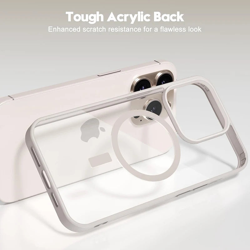 Magnetic Magsafe Clear Matte Case For iPhone slim Shockproof Transparent Hard