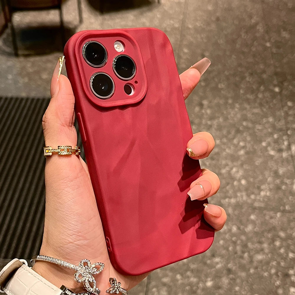 Fold Texture Soft Silicone Case for iPhone
