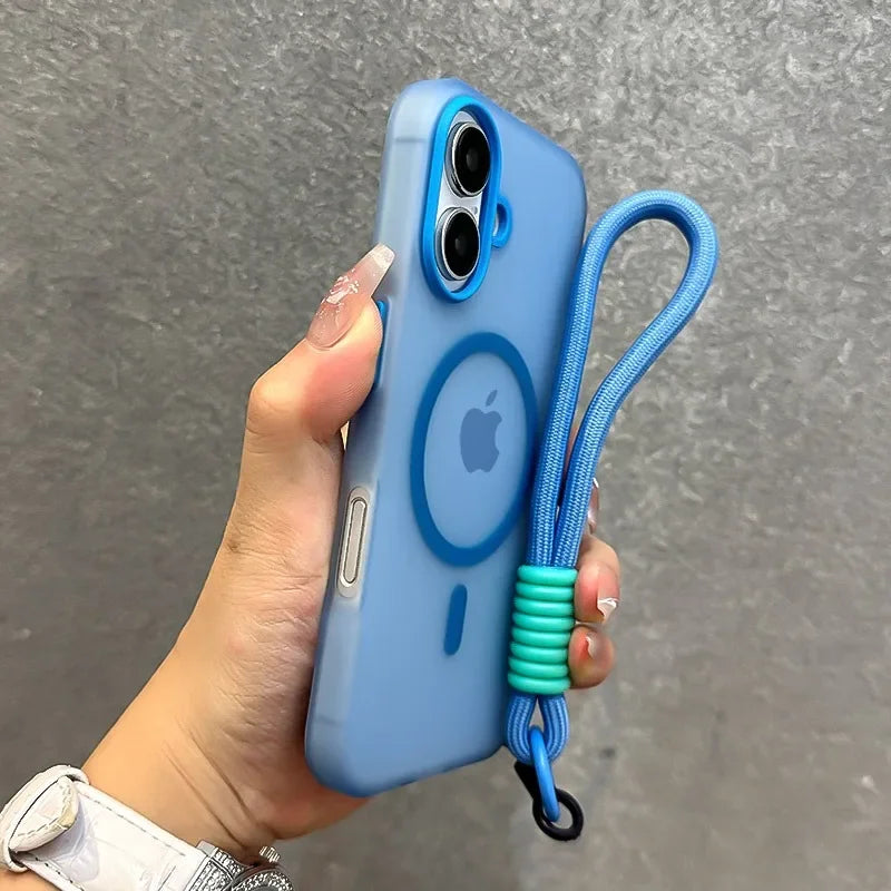 Candy Color Magnetic Case with Lanyard for iPhone
