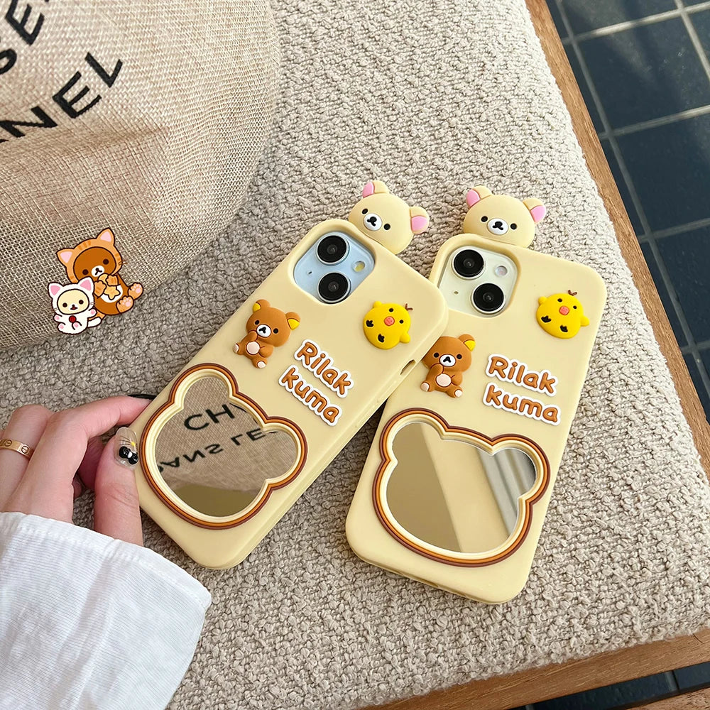 Rilakkuma Bear Mirror Phone Case